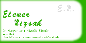 elemer mizsak business card