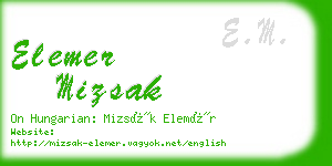 elemer mizsak business card